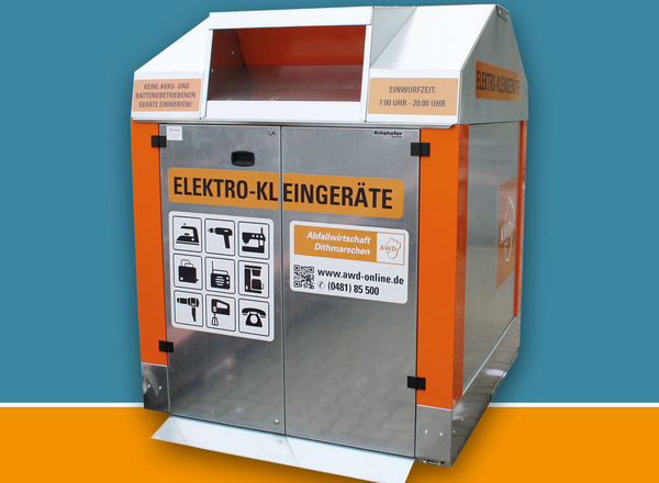 Ein Container für Elektrokleingeräte
