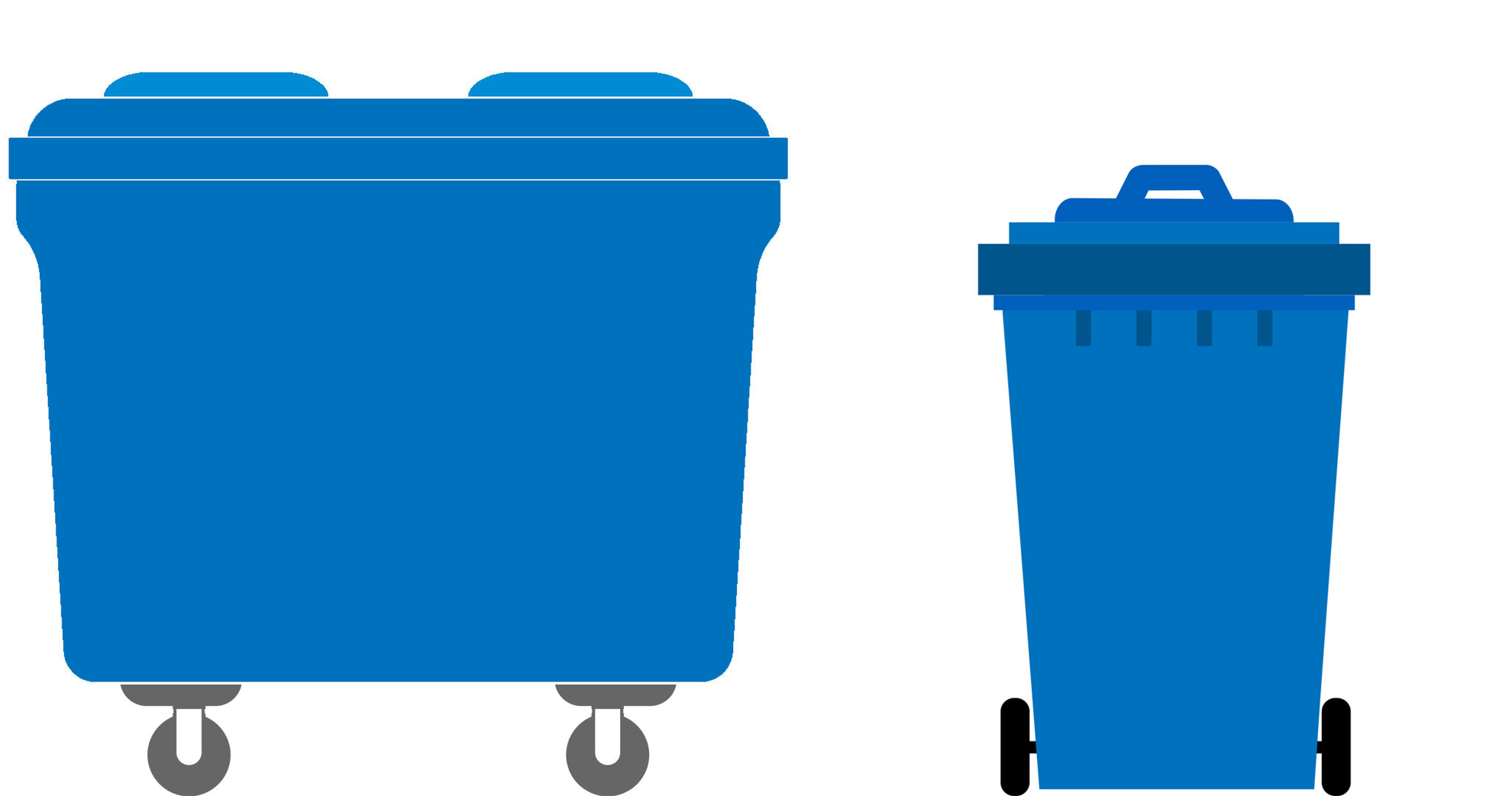 Papiercontainer, Papiertonne beide blau
