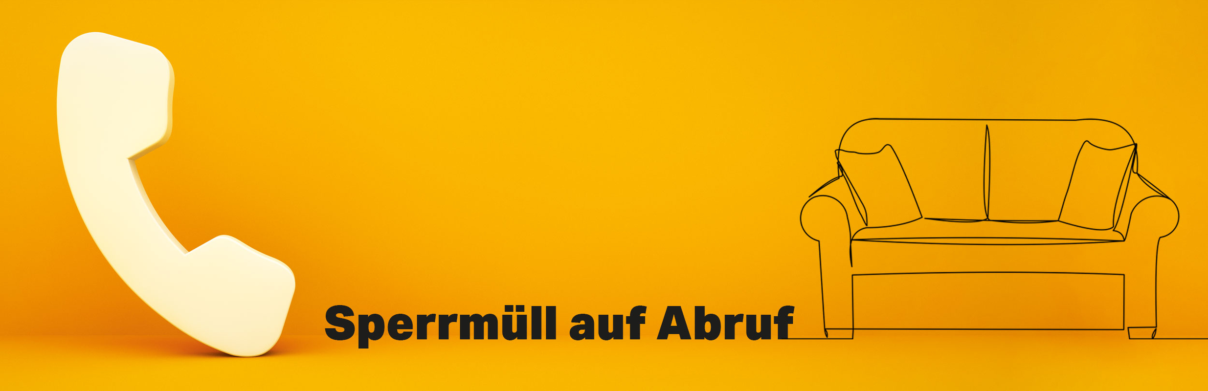 Sperrmüll auf Abruf, Telefonhörer mit Sofasymbol als Slider